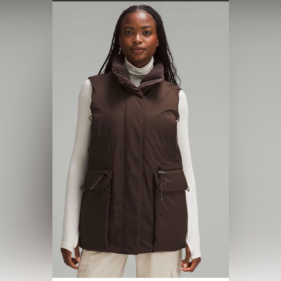 $298 Lululemon StretchSeal Waterproof Down-Filled Vest Espresso - Picture 1 of 1